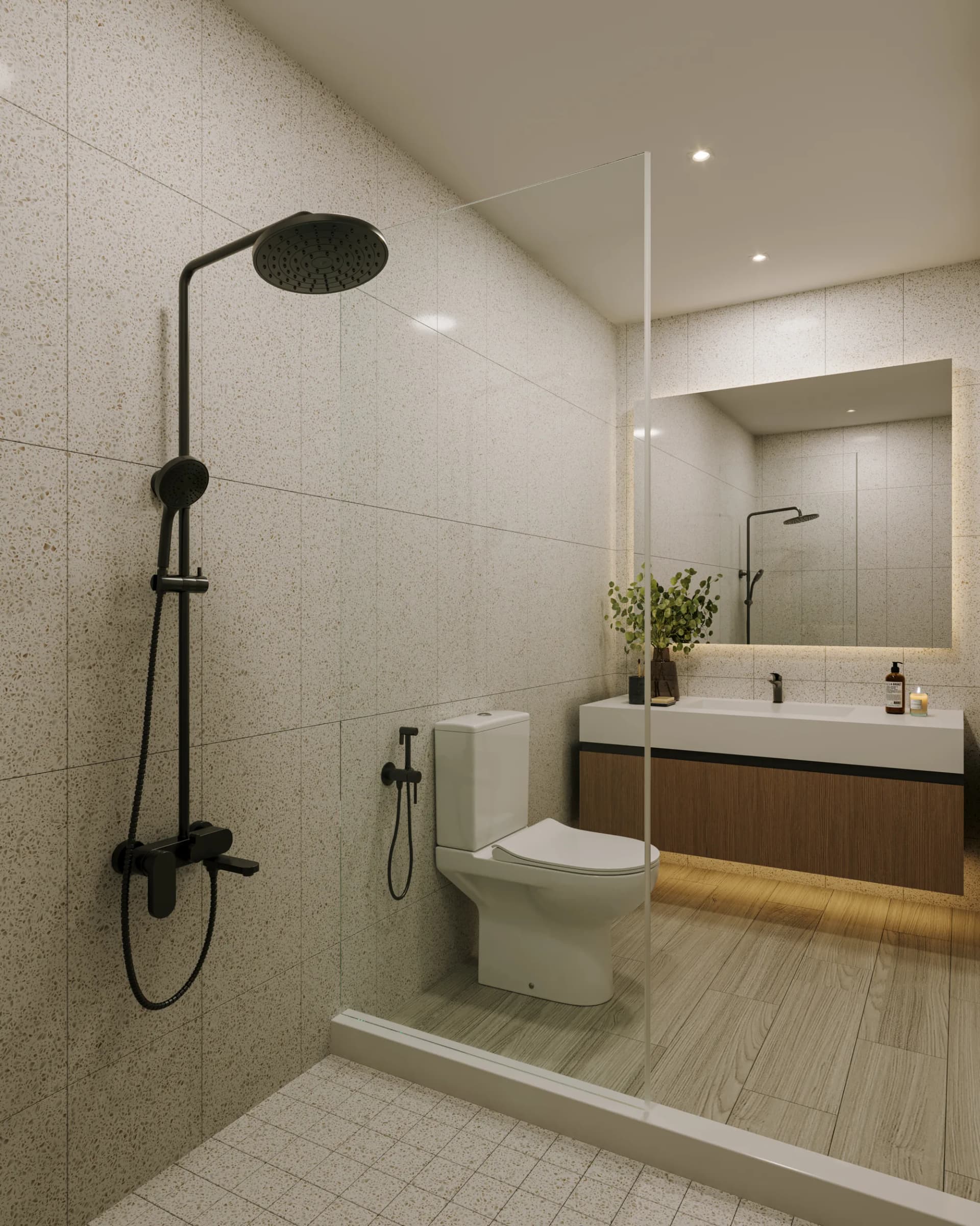 Baño principal de los modelos A y B en AURA