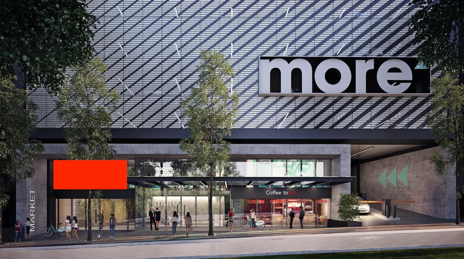 Entrada y locales comerciales de MORE