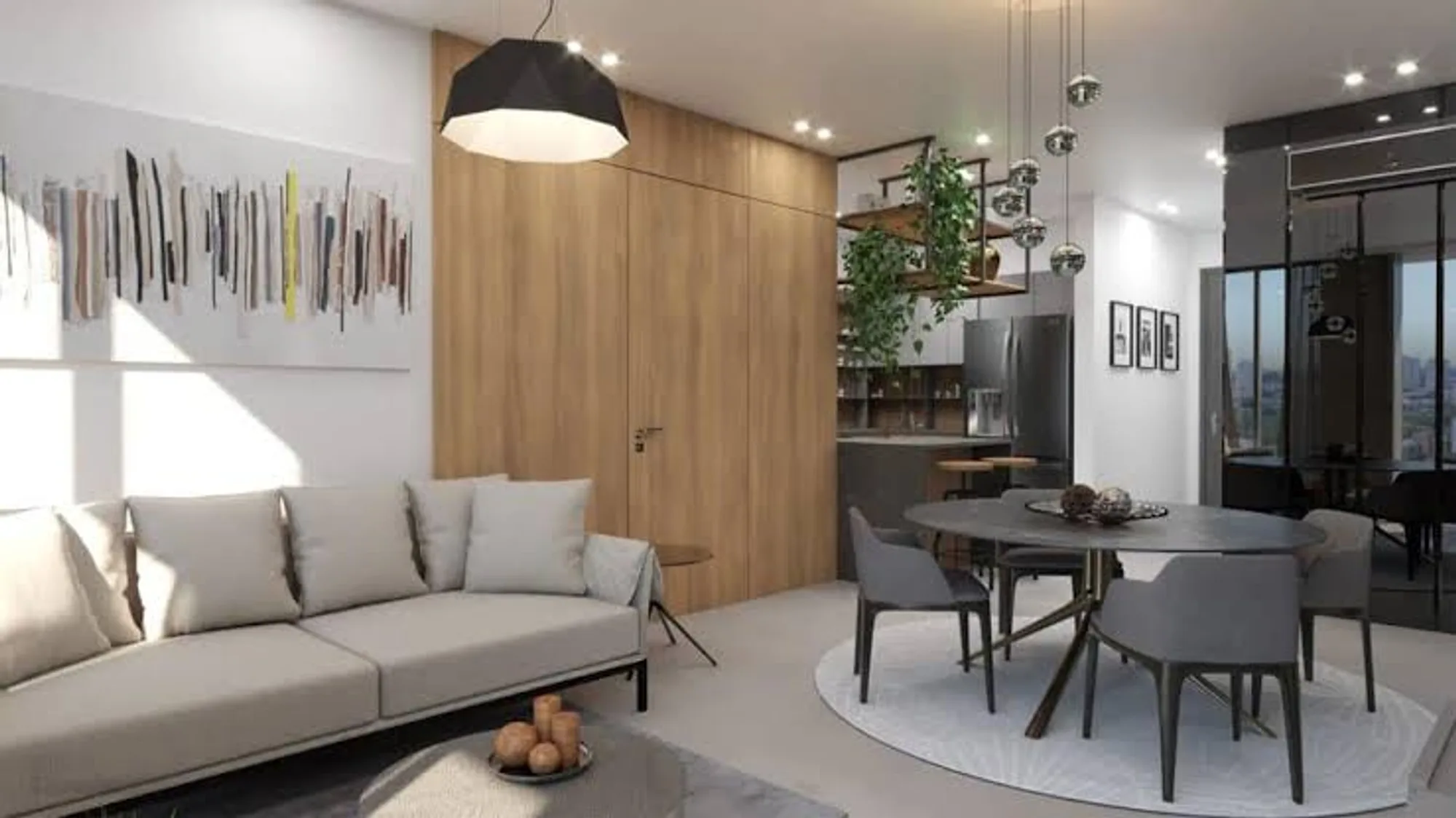 Sala, comedor y cocina de un apartamento en PH Next