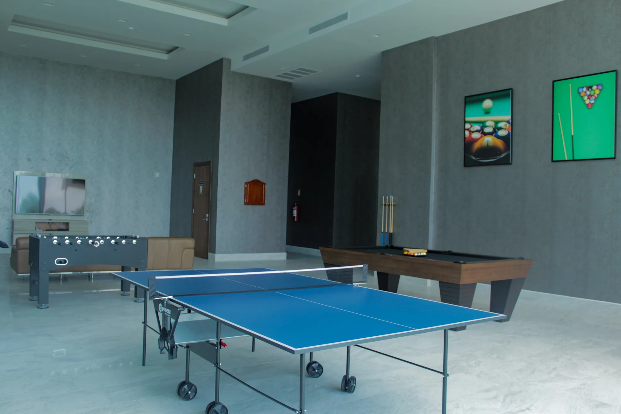 Salón de juegos para adultos con mesa de pool en REGALIA